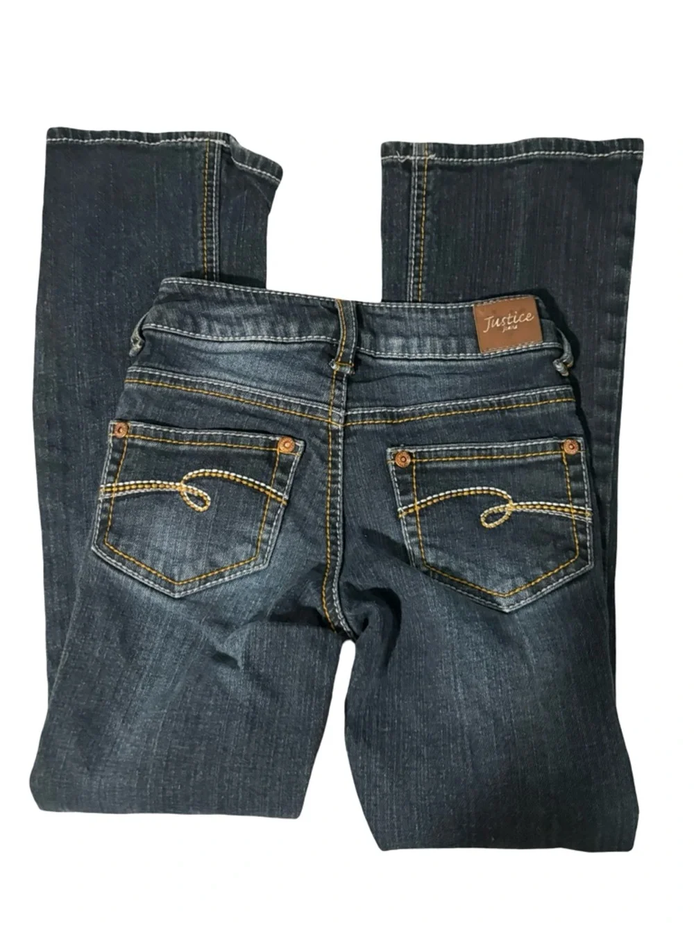 Justice Girls Simply Low Flared Denim Dark Indigo Blue Size 7 Slim / Short
